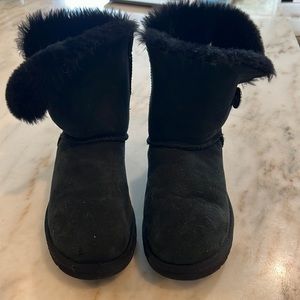Ugg Bailey Button Bling Boots Rhine-stone Suede Black